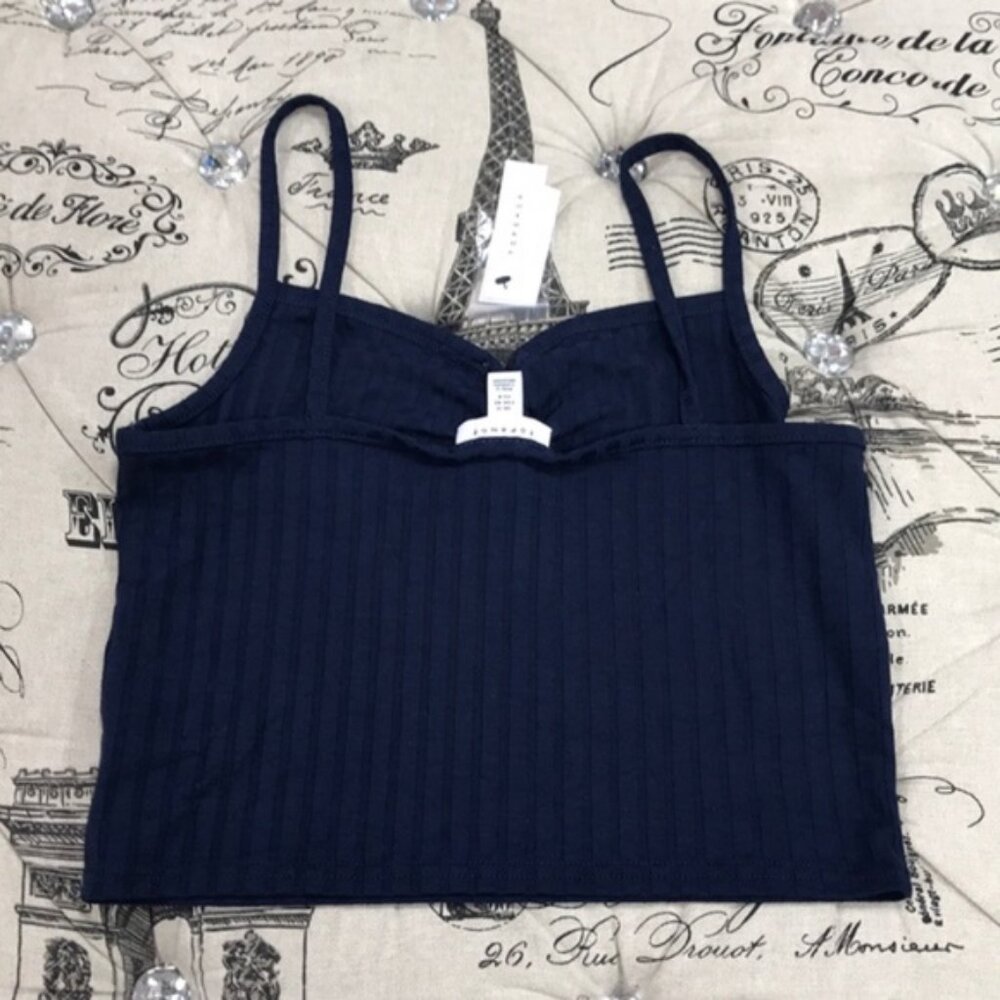 TOPSHOP Button Detail Ribbed Cami Top - Picture 6 of 6